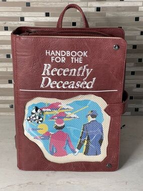 LOUNGEFLY Beetlejuice Handbook for the Recently Deceased Novelty Backpack NWT